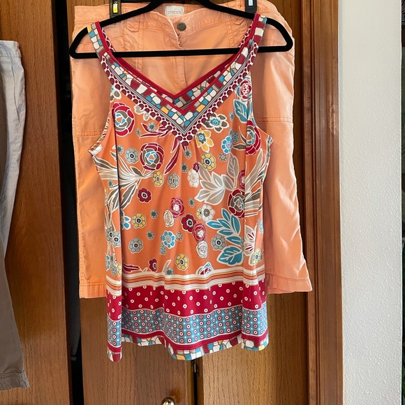 Trulli size L floral sleeveless tank top - Picture 3 of 7